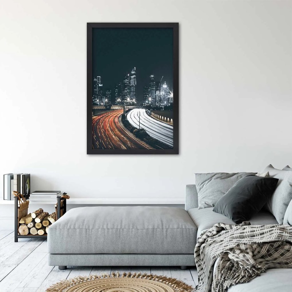 Gario Plagát Noc vo veľkomeste Farba rámu: Bez rámu, Rozmery: 30 x 45 cm