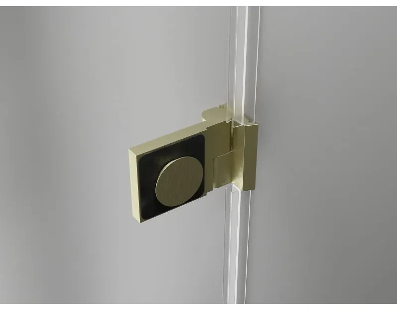 Mexen Lunar-B Duo, výklopný sprchový kút 90 x 90 cm, 8mm číre sklo, zlatý matný profil, 832-090L-090P-55-00