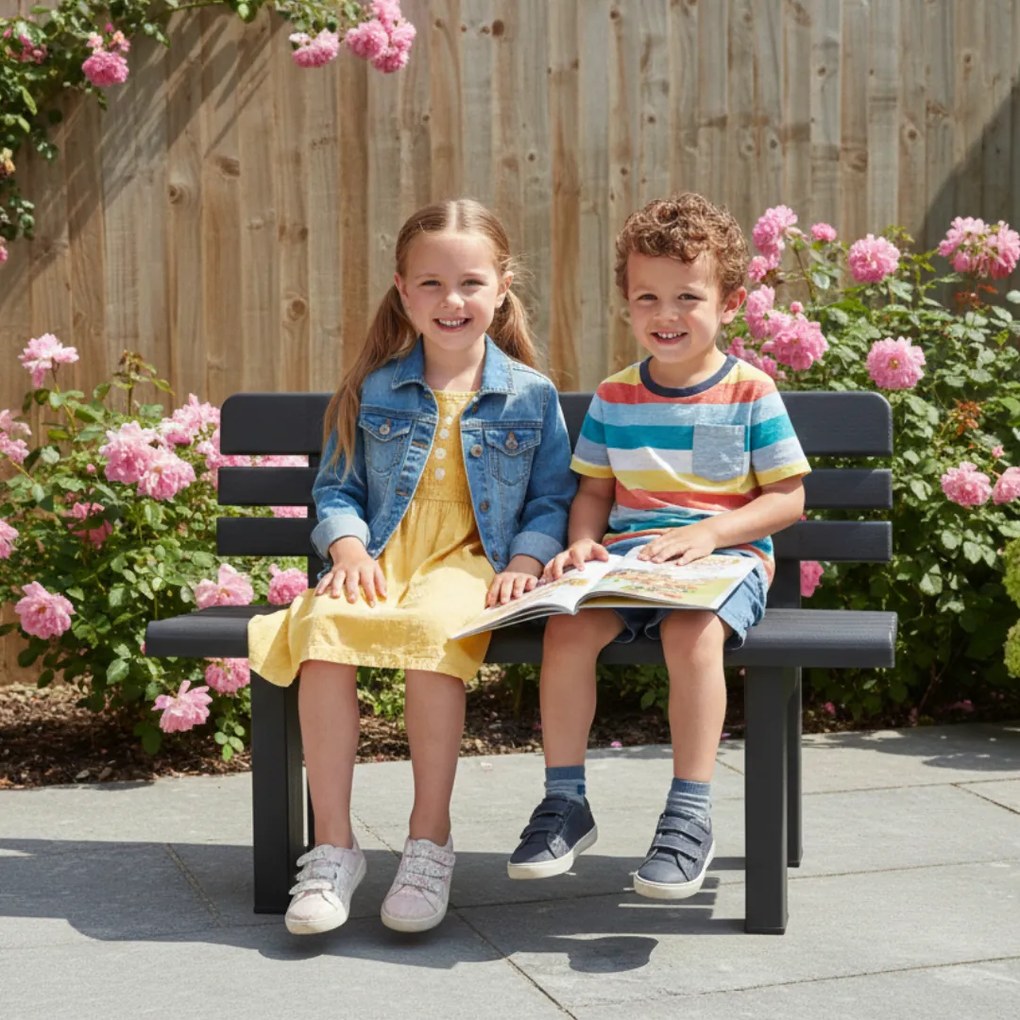 Záhradná lavica GENZIANA, 110x52x71cm, antracitová I.P.A.E-Progarden