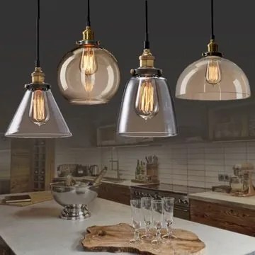 Toolight - Závesné sklenené stropné svietidlo Verto C, číre sklo, OSW-00138