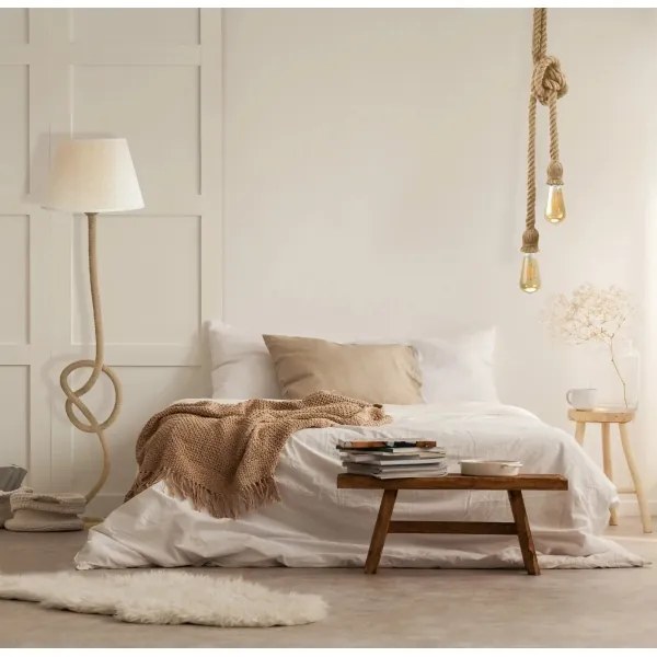 LED Luster na lanku ROPE 2xE27/10W/230V