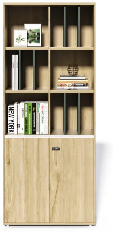 Vysoká kancelárska skriňa Houseland Profit Pro 01 dub prírodný