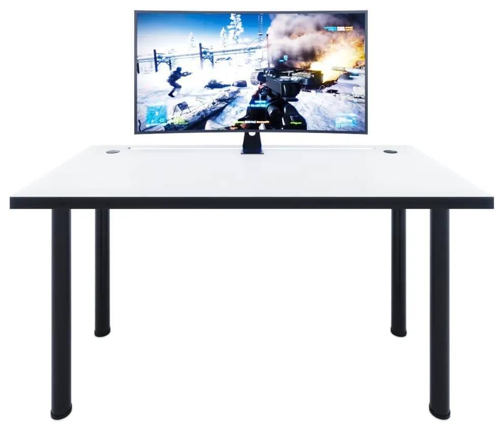Herný pc stôl Gamer X (biela + čierna) (s RGB LED osvetlením). Vlastná spoľahlivá doprava až k Vám domov. 1054983