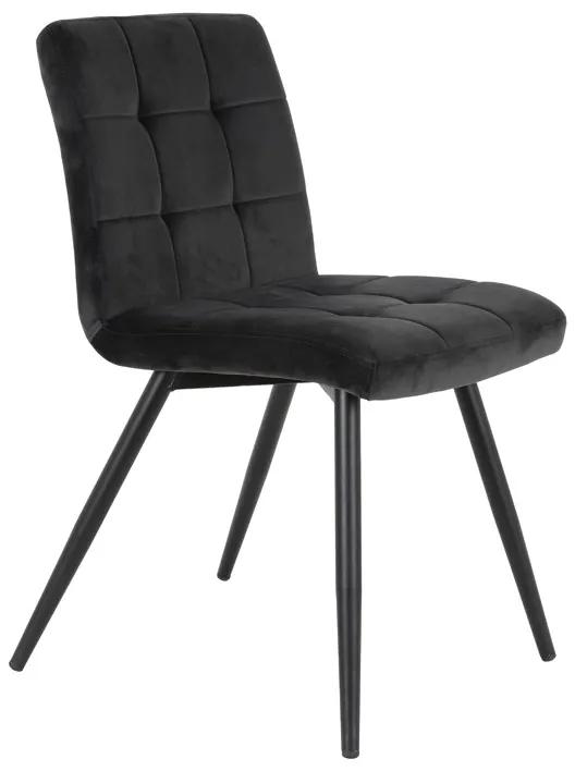 Zamatová tmavo šedá jedálenská stolička OLIVE - 44*82*50 cm
