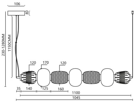 LED Luster na lanku CARO LED/42W/230V zlatá