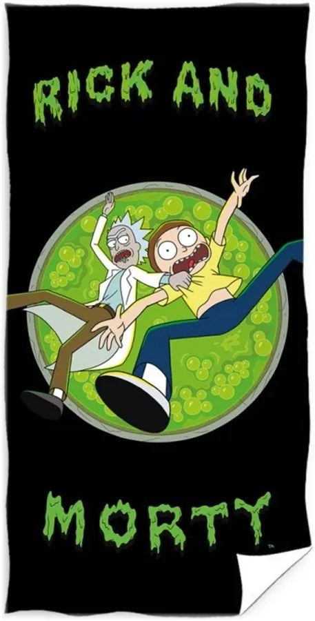 Bavlnená plážová osuška Rick and Morty - motív Brána do tretej dimenzie - 100% bavlna - 70 x 140 cm