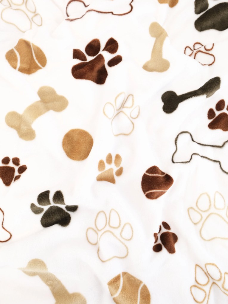 Obliečka na vankúš mikroplyš Exclusive 40 × 60 cm - Psie labky biele