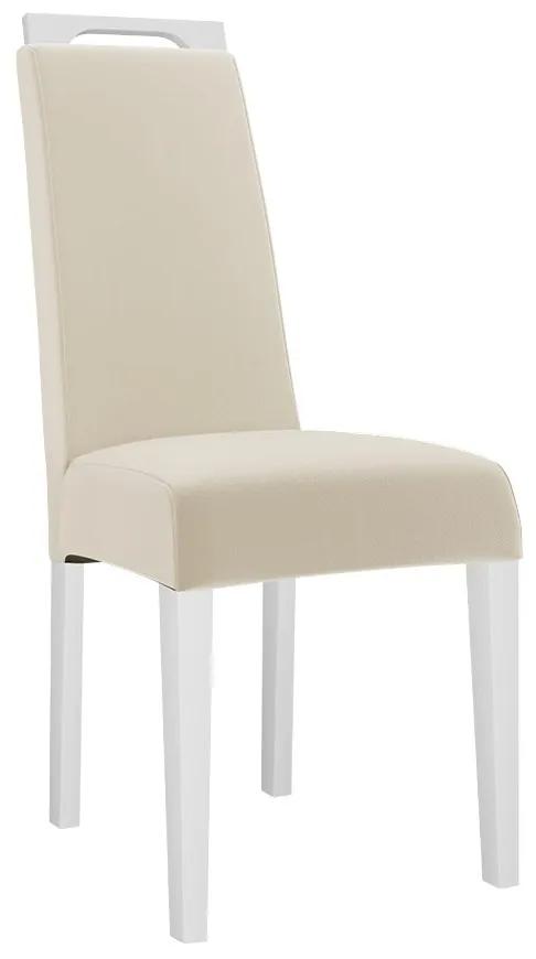 Jedálenská stolička JK79, Dostupné poťahy: Magic Velvet 2250, farebné prevedenie stoličky v dreve: biela