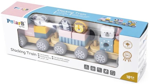 Drevený vláčik s kockami Viga 44015 PolarB
