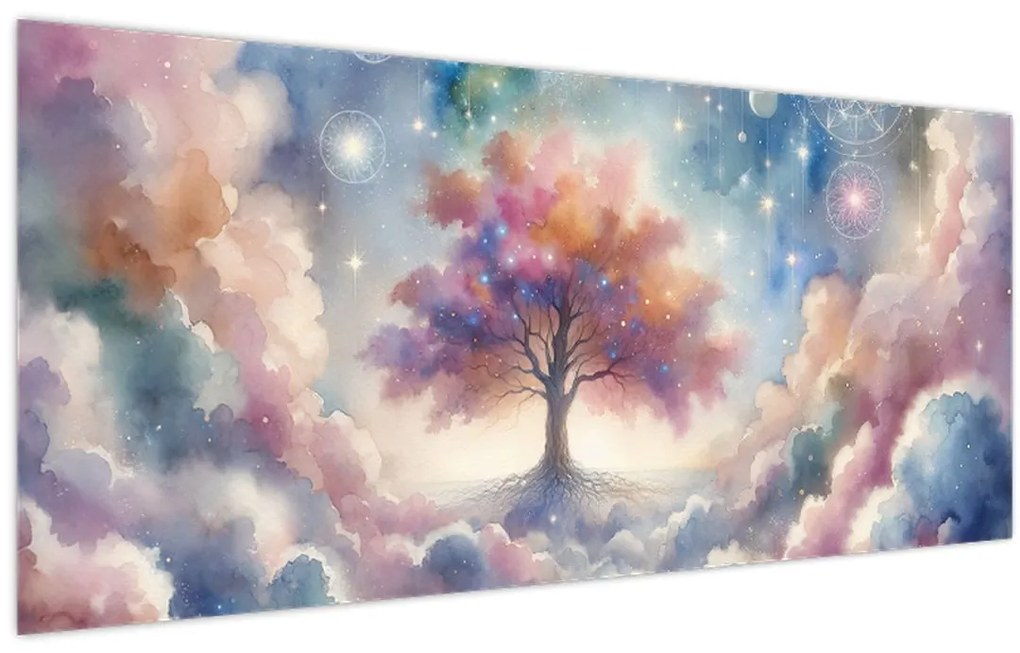 Obraz – Strom života v oblakoch (120x50 cm)