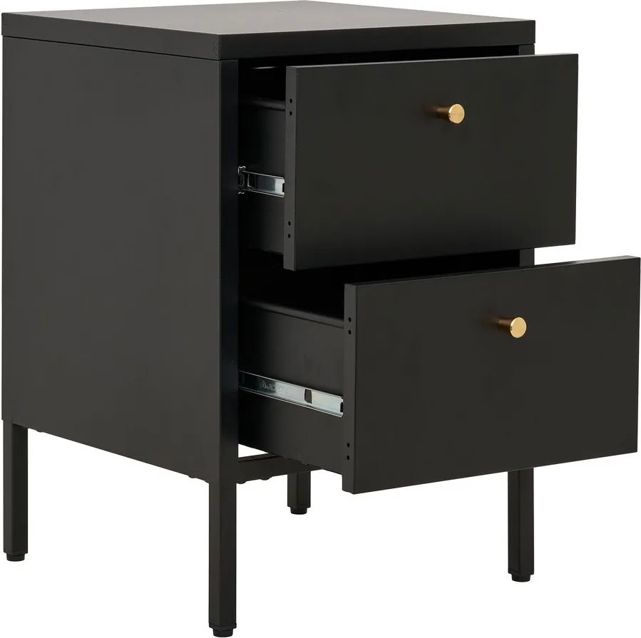 Čierny kovový nočný stolík Dalby – House Nordic