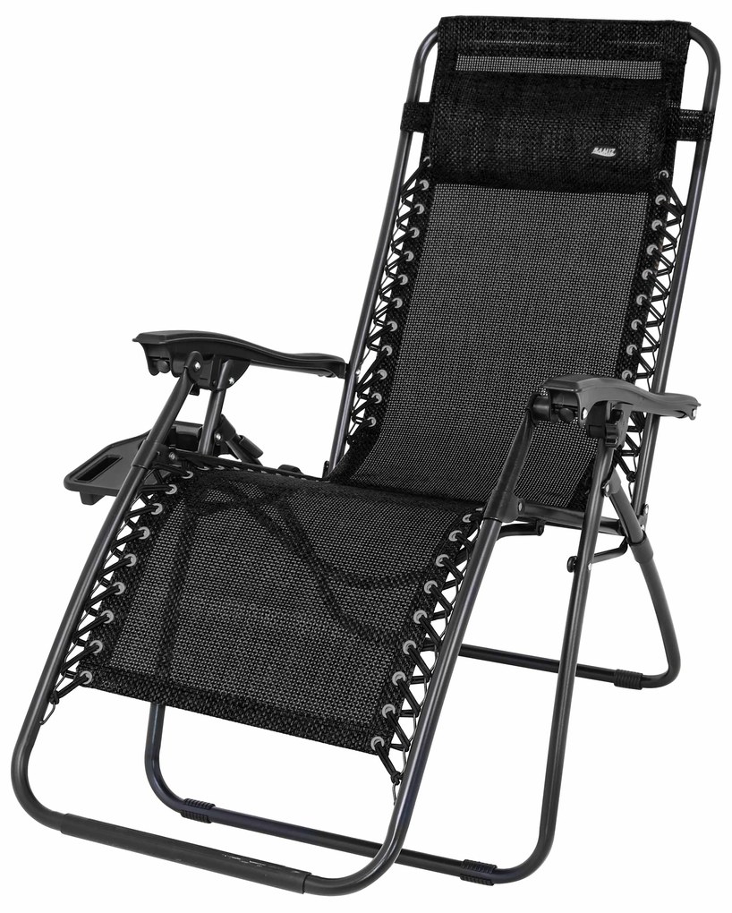 Záhradné a plážové ležadlo čierne