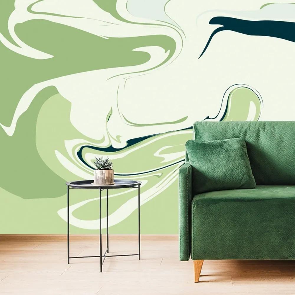 Samolepiaca tapeta abstraktný zelený vzor - 225x150