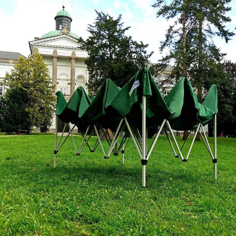 BRIMO Záhradný stan 3x4,5 m Oceľ | Rýchlo-rozkladací Altánok na Eventy a Párty - s 3 stenami - Červená 10