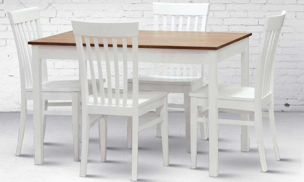Stima Stôl TWIN Odtieň: Dub Halifax přírodní / bílá podnož, Rozmer: 140 x 80 cm