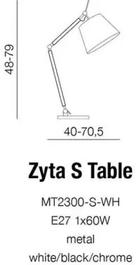 Dizajnová stolová lampa Zyta S Table čierne/zlaté
