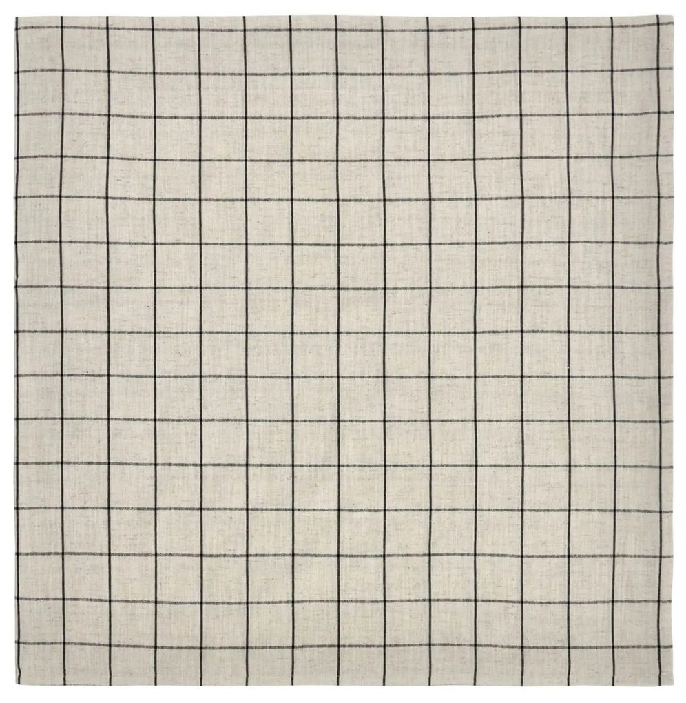 House Doctor Bavlnený obrus Join Black/Off-white 150 x 150 cm