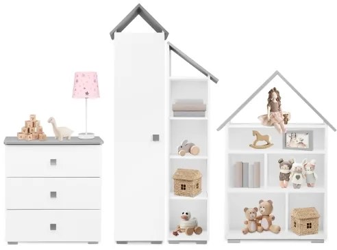 Komoda PABIS 87x83 cm biela/šedá