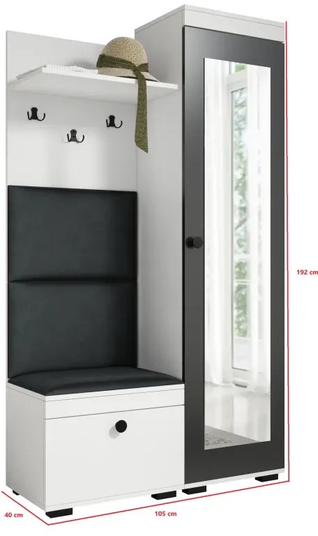 Predsieňová stena Duo, pravá, artisan/+police