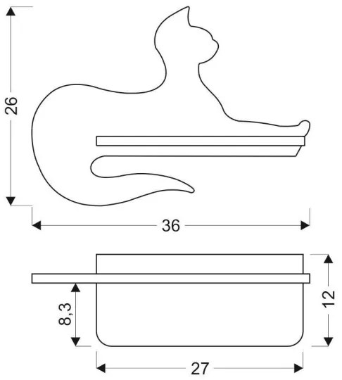 LED Detské nástenné svietidlo s poličkou BLACK CAT LED/5W/230V