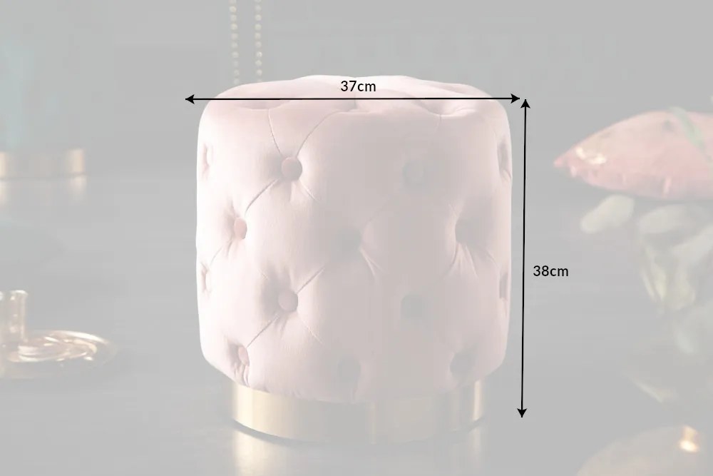 Dizajnová taburetka Rococo 37 cm staroružová