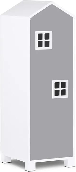 KONSIMO Detská skriňa MIRUM biela sivá 40 x 126 x 45 cm