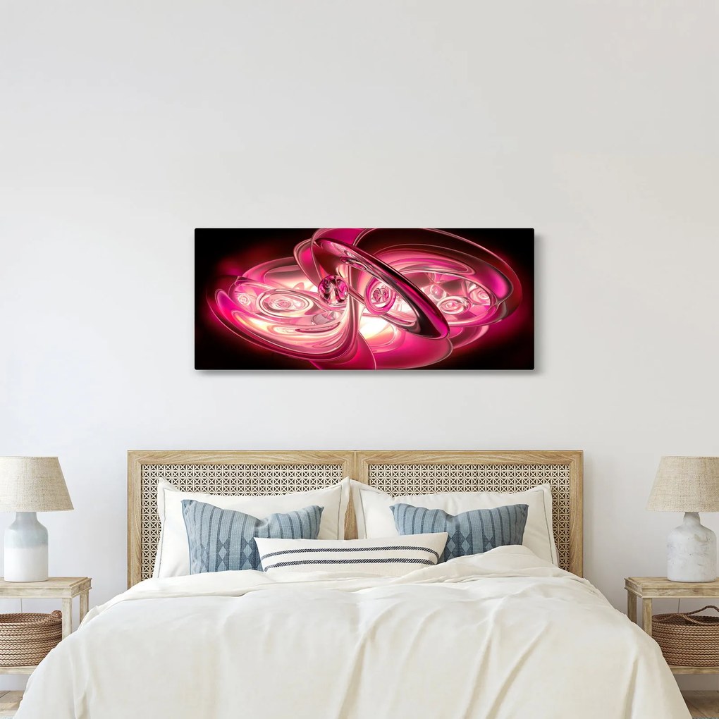 Obraz ružových fraktálov (120x50 cm)