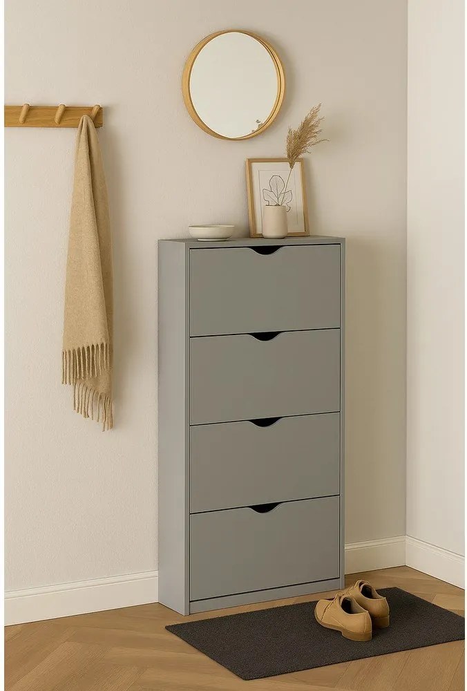 Sivá výklopná skrinka na topánky 60x157x24 cm Stelo – Bonami Essentials