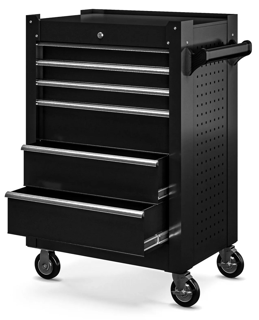 Dielenský vozík JOE, 680 x 995 x 460 mm, All Black: čierny
