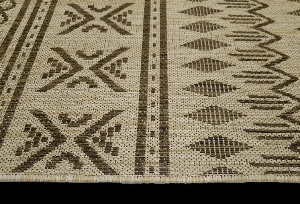 Koberec Eqos 0002 béžový obdĺžnikový s dekoratívnym vzorom Rozmer: 60x100 cm