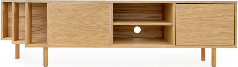 TV stolík v dekore duba v prírodnej farbe 189x50x44 cm Shift – Woodman