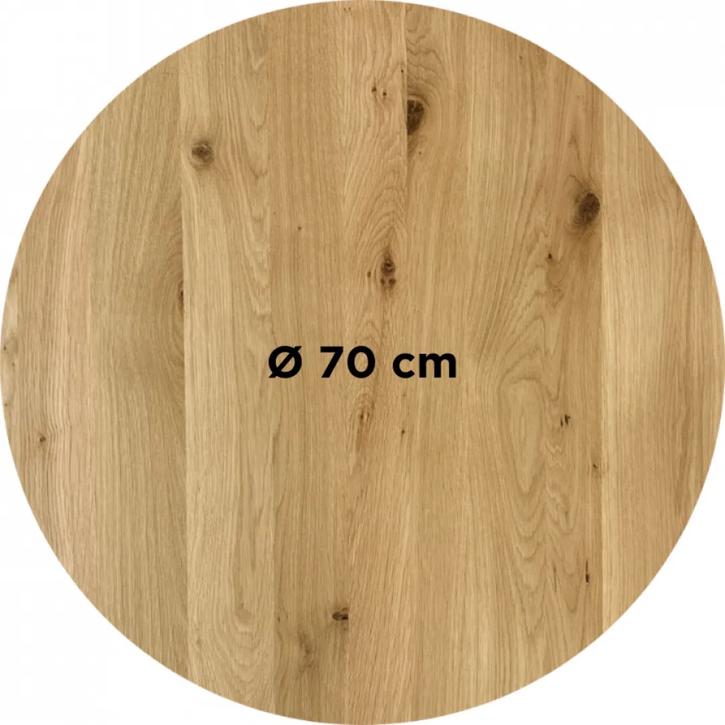 DUBLINO OAK PREMIUM 27 MM - MASÍVNA STOLOVÁ DOSKA Ø 70 cm