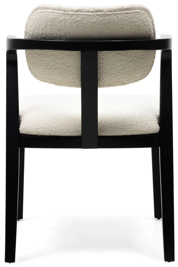 Designová jídelní židle Apulia z masivu boucle krémová