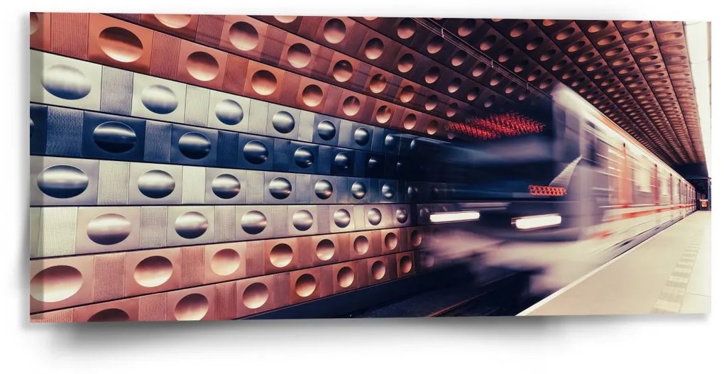 Sablio Obraz Metro na farebnej stanici - 110x50 cm