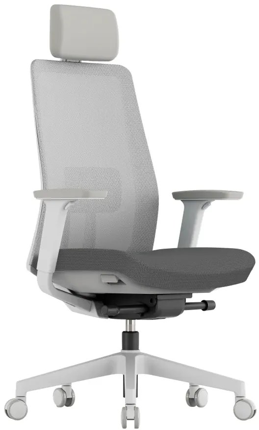 KREDE Kancelárska stolička K10 WHITE šedá