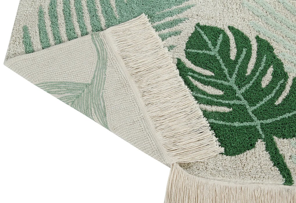 Ručne tkaný kusový koberec Tropical Green, 140x200, zelená, obývacia izba, Lorena Canals
