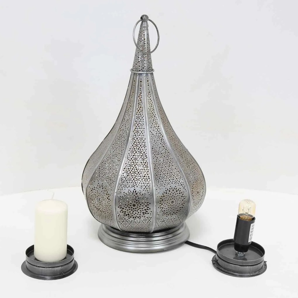 Orientálna stolová lampa Monza Silver