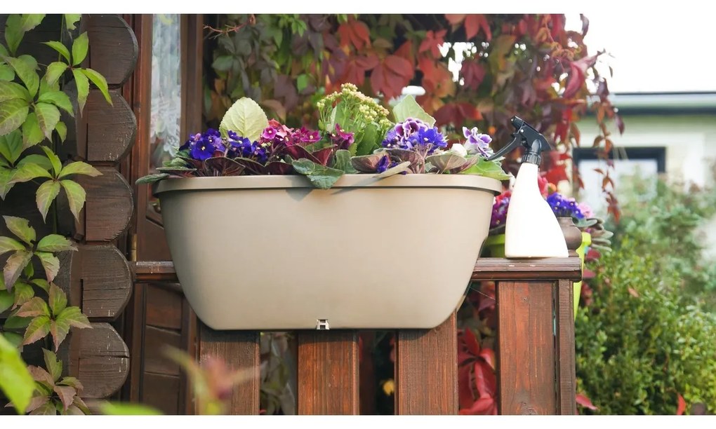 Gardenico Balkónový kvetináč na zábradlie Balconia OVI zelená, pr. 60 cm, pr. 60 cm