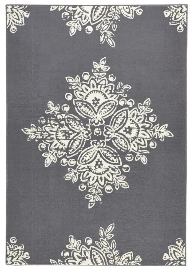 Sivo-biely koberec Schöngeist & Petersen Gloria Blossom, 120 × 170 cm