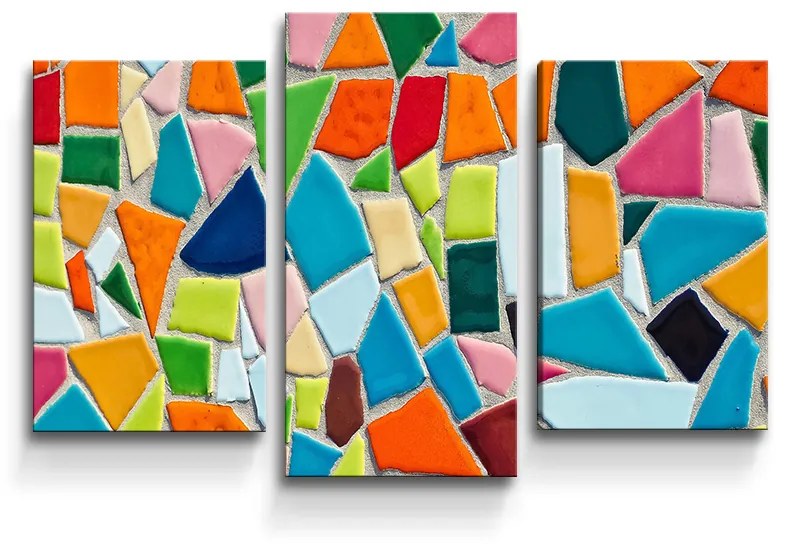 Sablio Obraz - 3-dílný Farebná mozaika - 75x50 cm
