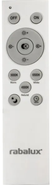 Rabalux 2131 - LED stmievateľné stropné svietidlo LUPITA LED/40W/230V strieborné + diaľkové ovládanie