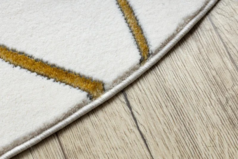 Dywany Łuszczów, Kusový koberec Emerald geometric 1012 cream and gold kruh, 120x120 (priemer) kruh, biela, obývacia izba