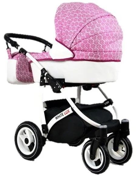 Detský kočík Rafpol White Lux - Dark Grey (2-kombinácia)