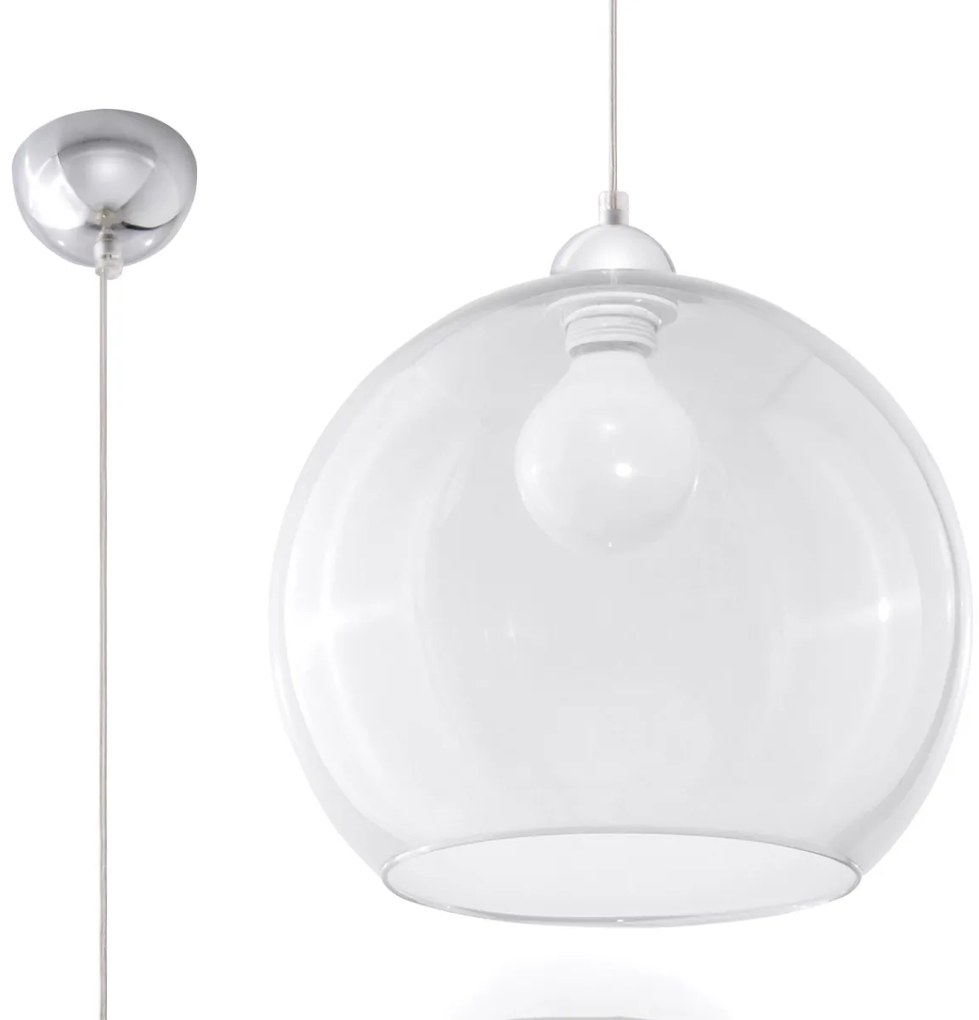 Závesné svietidlo Ball, 1x transparentné sklenené tienidlo