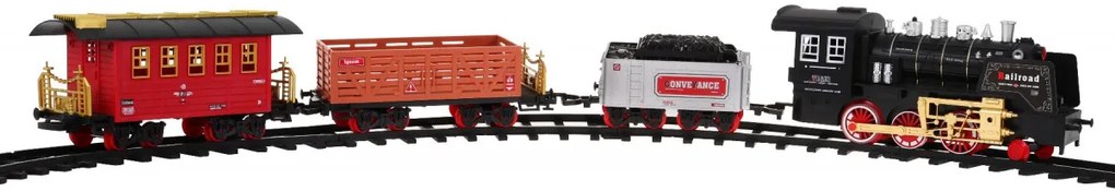 Diaľkovo ovládaný vláčik s dráhami pre deti 3+ funkcia dymu ZKT.19039-8