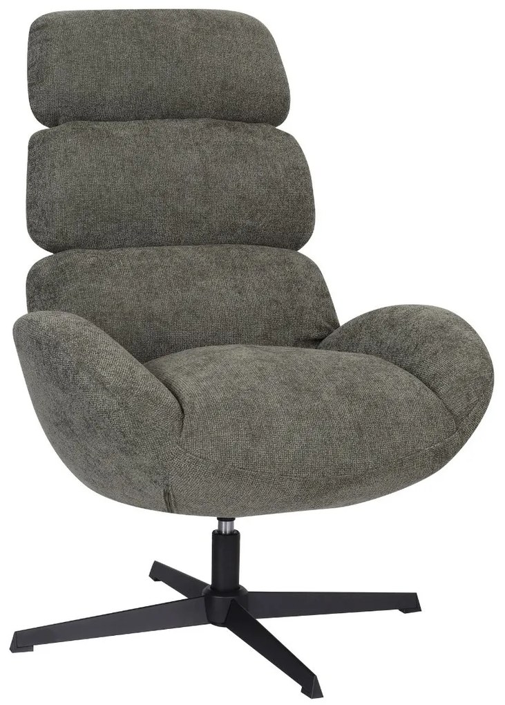 Otočné kreslo Cloud s vysokým operadlom, zelené