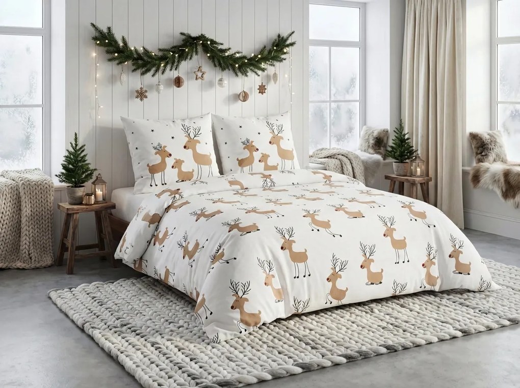 Obliečky z renforcé bavlny TIMBA DEER biele Rozmer obliečky: 80 x 80 cm | 135 x 200 cm