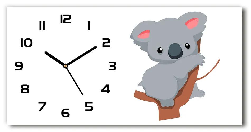 Vodorovné Sklenené hodiny na stenu Koala na strome pl_zsp_60x30_f_66617317