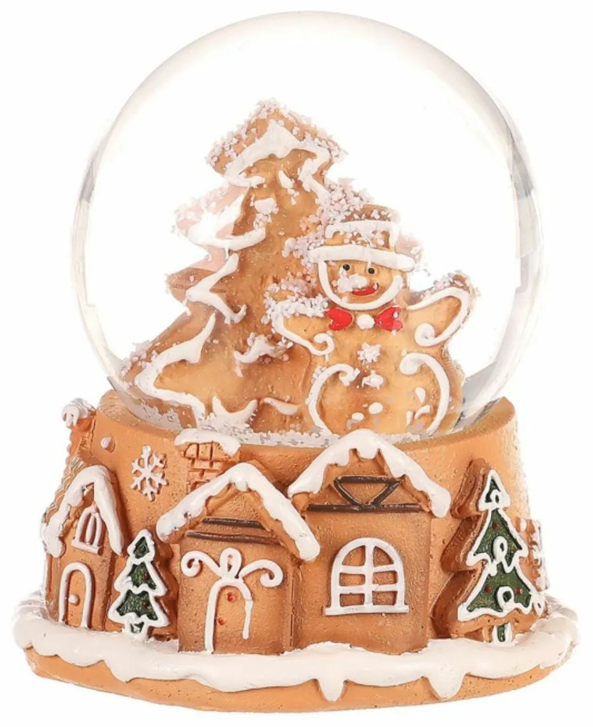 Vianočné snežítko Perníkový snehuliak, polyresin, 9 cm