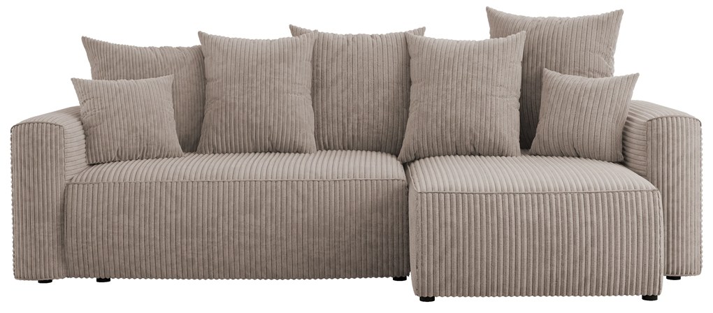 Rohová sedačka Denia (P) (svetlohnedá). Akcia -20%. Vlastná spoľahlivá doprava až k Vám domov. 1133110